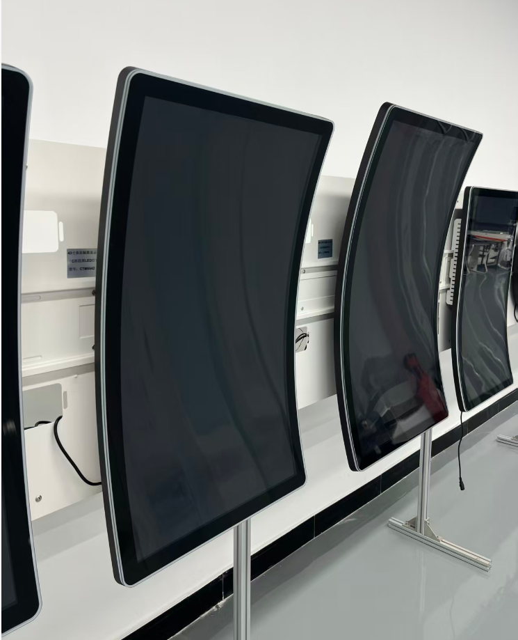 Suggestions for installing a 43-inch C-curved touchscreen monitor in a store